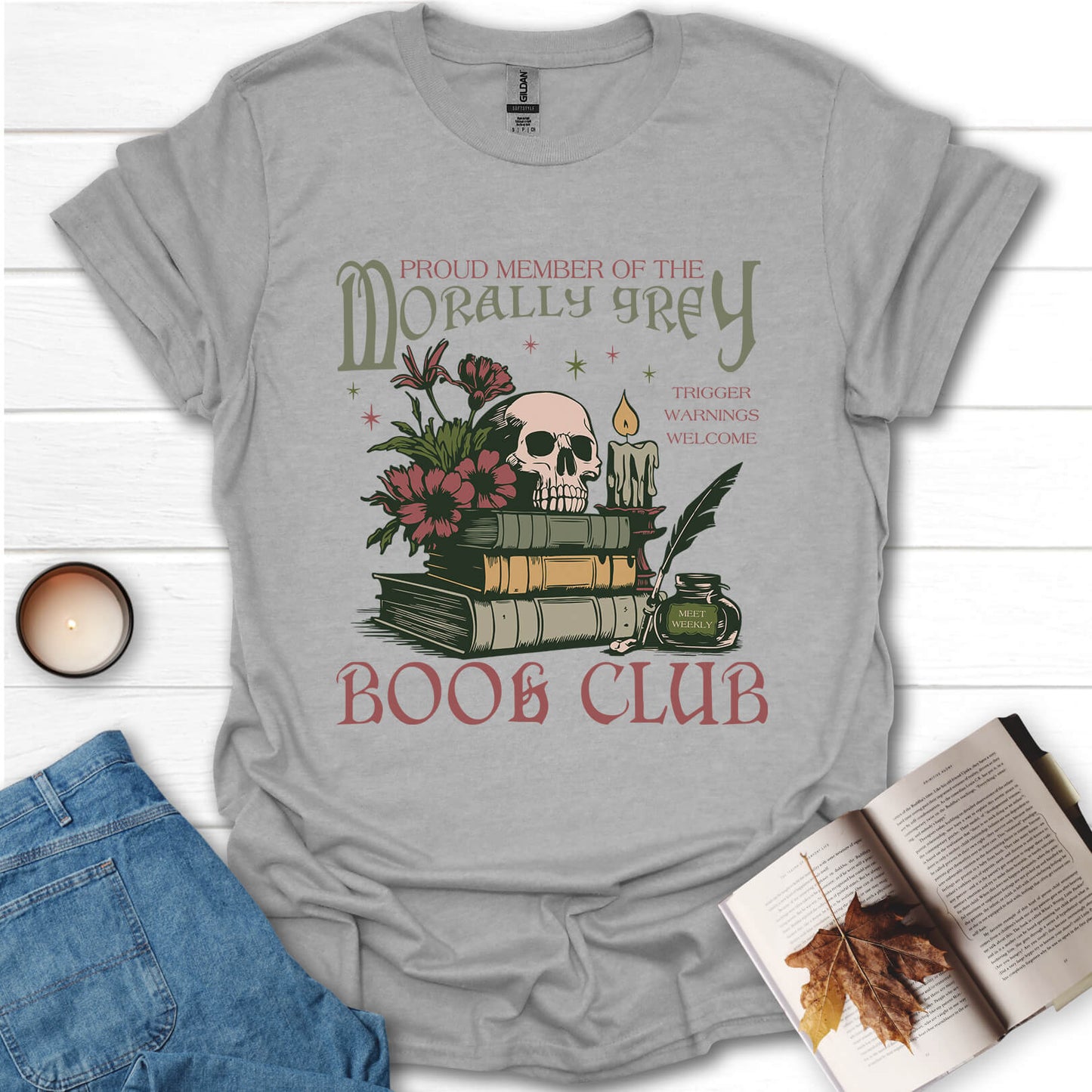 Morally Grey Book Club Reading T-Shirt