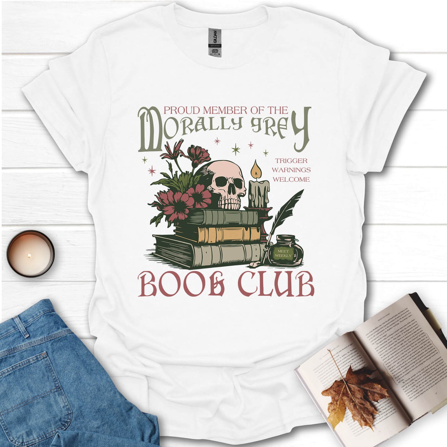 Morally Grey Book Club Reading T-Shirt