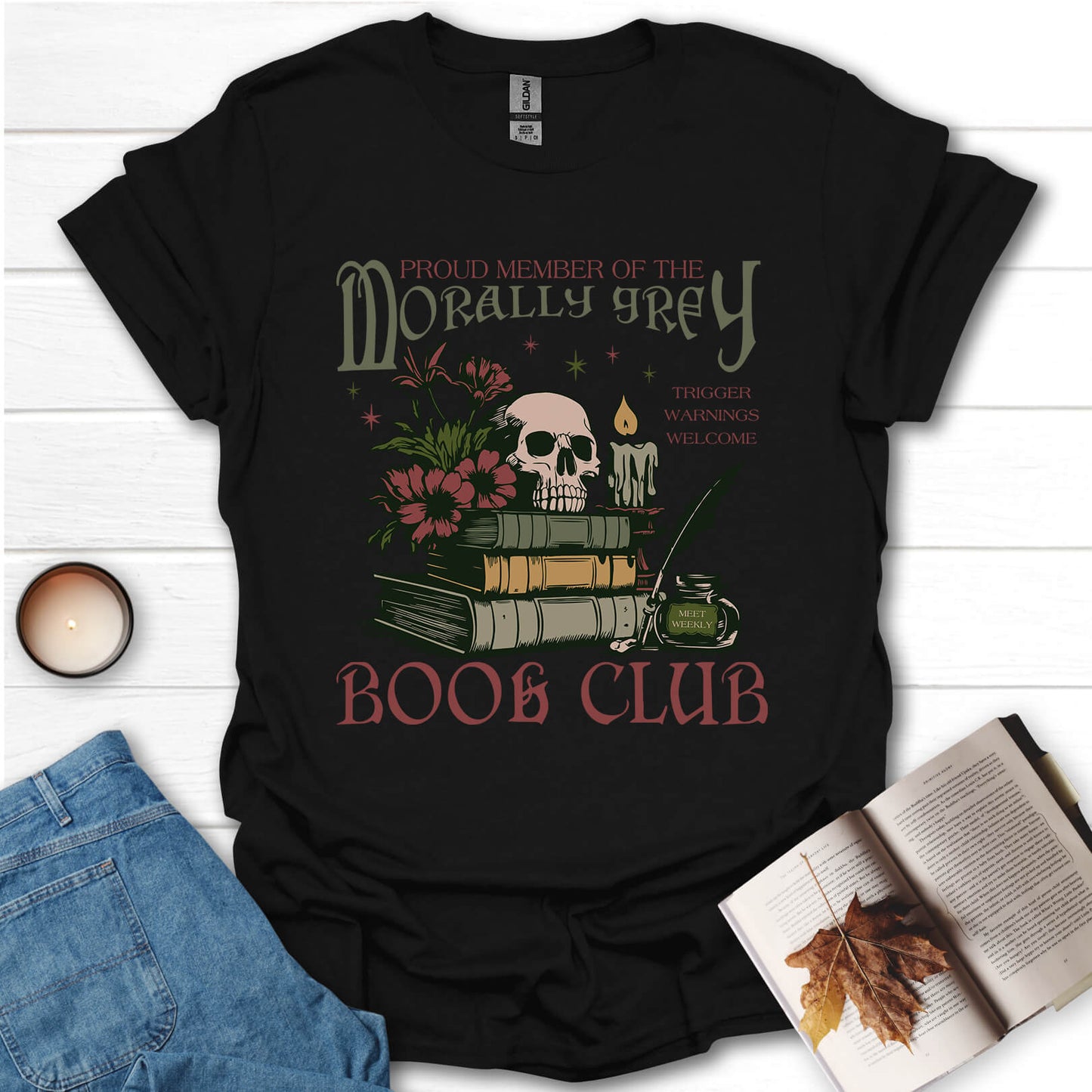 Morally Grey Book Club Reading T-Shirt