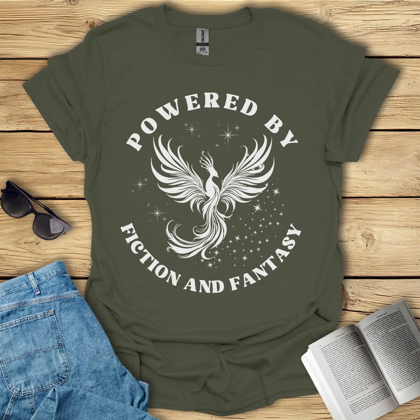 Powered By Fiction And Fantasy T-Shirt
