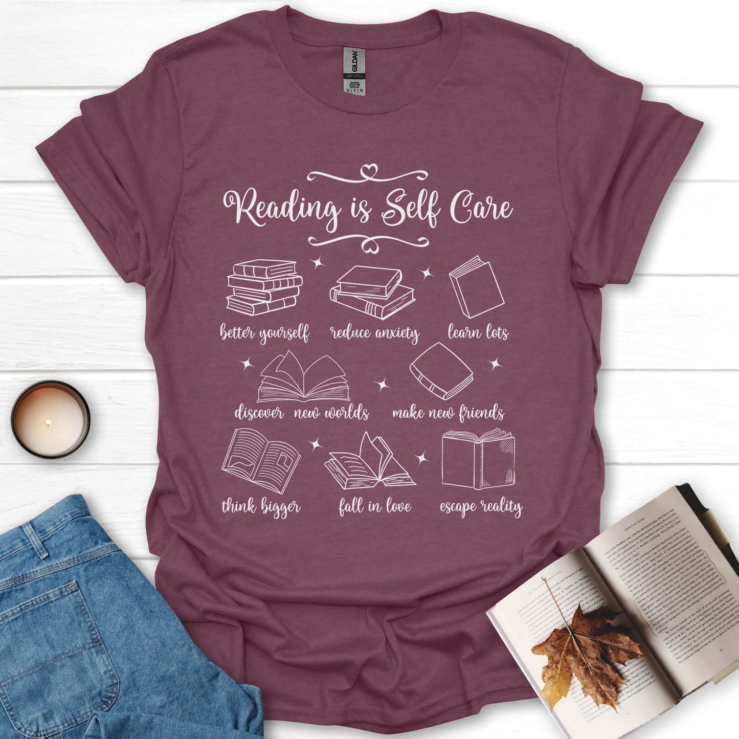 Reading is Self Care Book Lovers T-Shirt