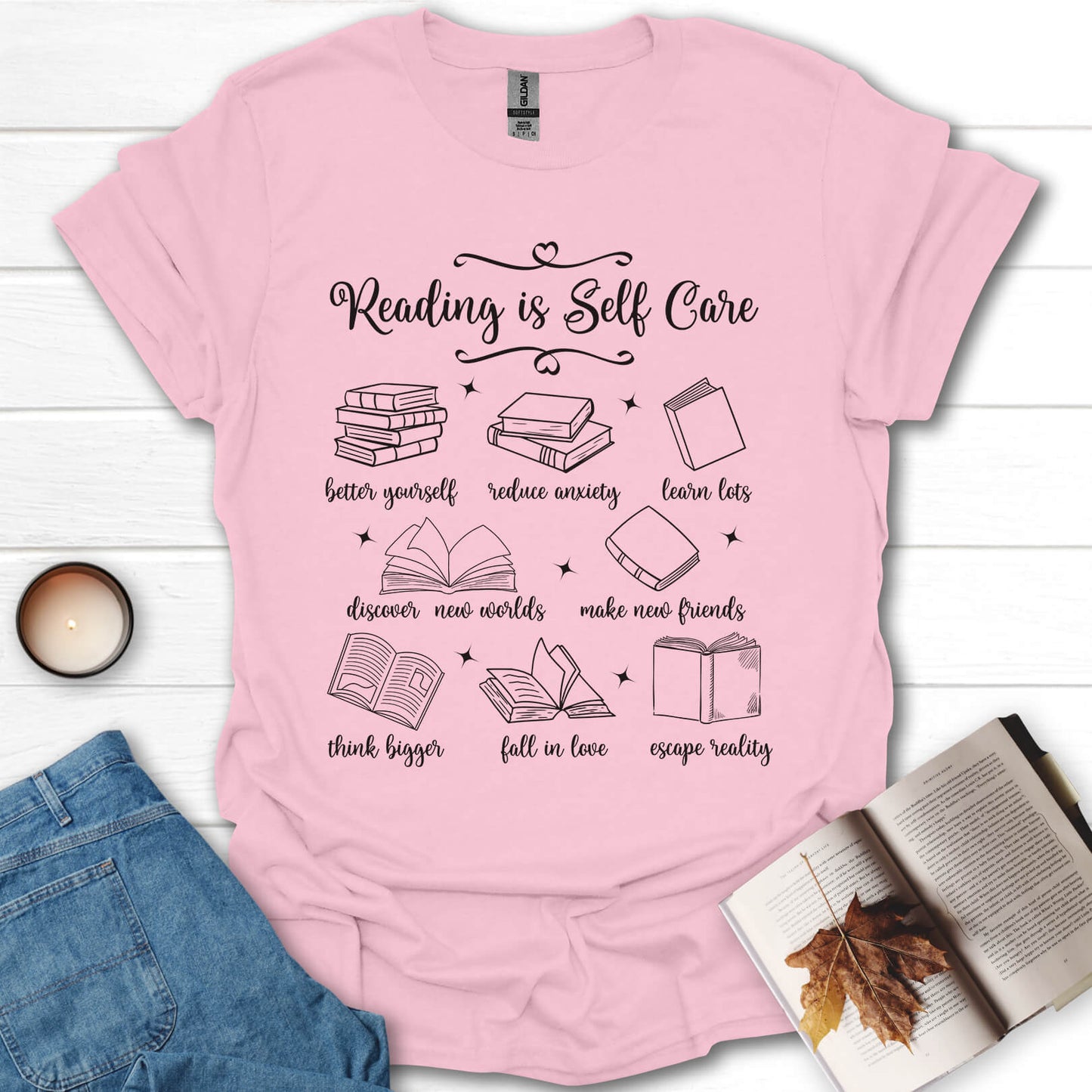 Reading is Self Care Book Lovers T-Shirt