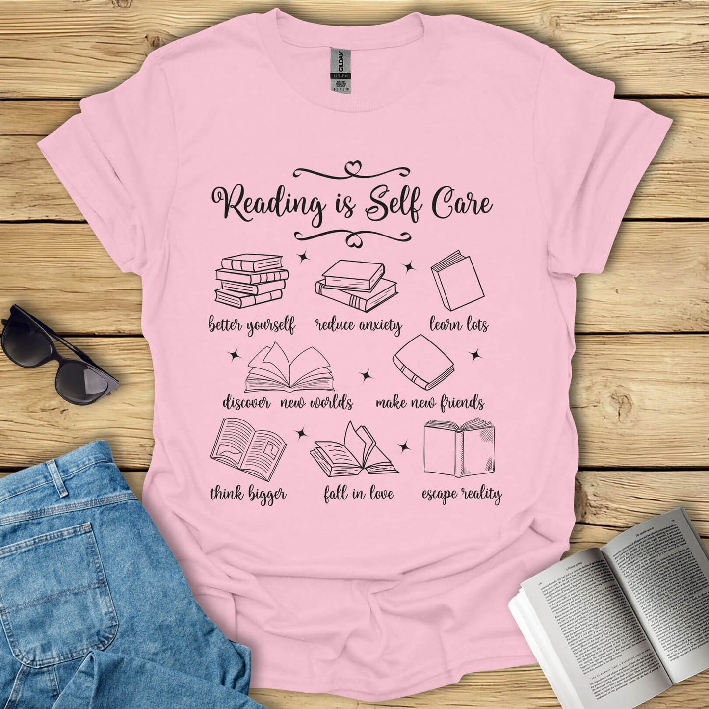 Reading is Self Care Book Lovers T-Shirt