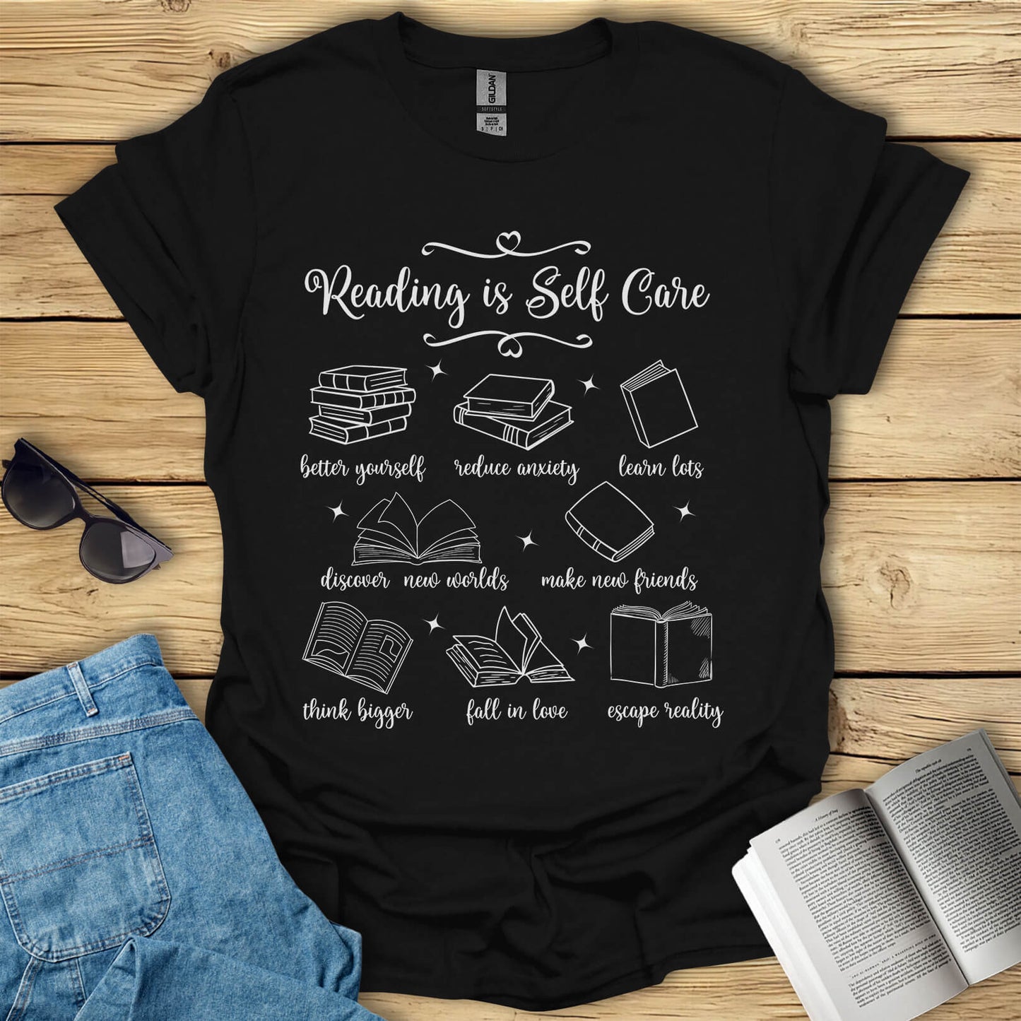 Reading is Self Care Book Lovers T-Shirt