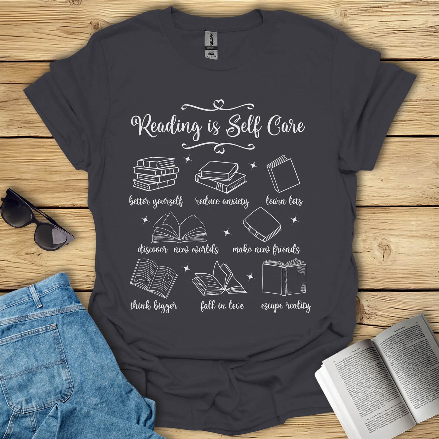 Reading is Self Care Book Lovers T-Shirt