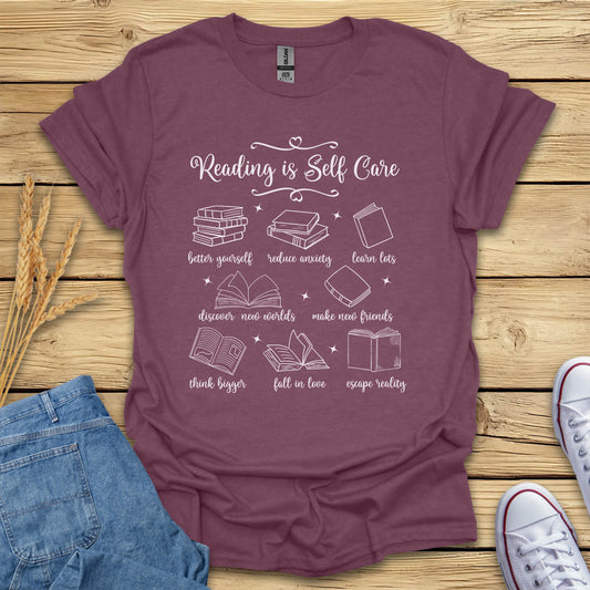 Reading is Self Care Book Lovers T-Shirt