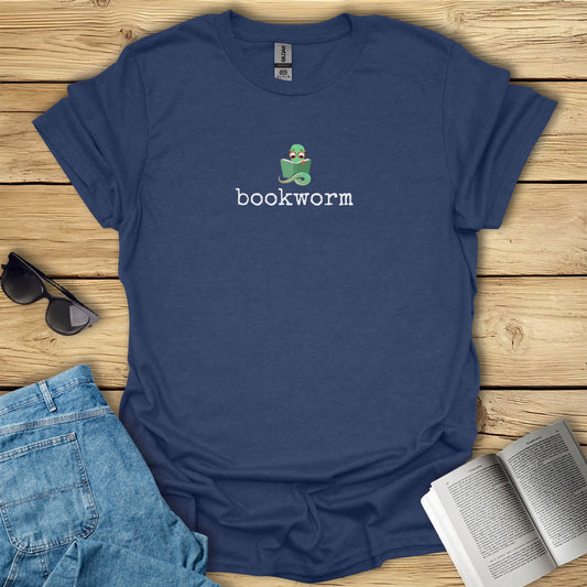Reading Worm Minimalistic Bookworm T-Shirt
