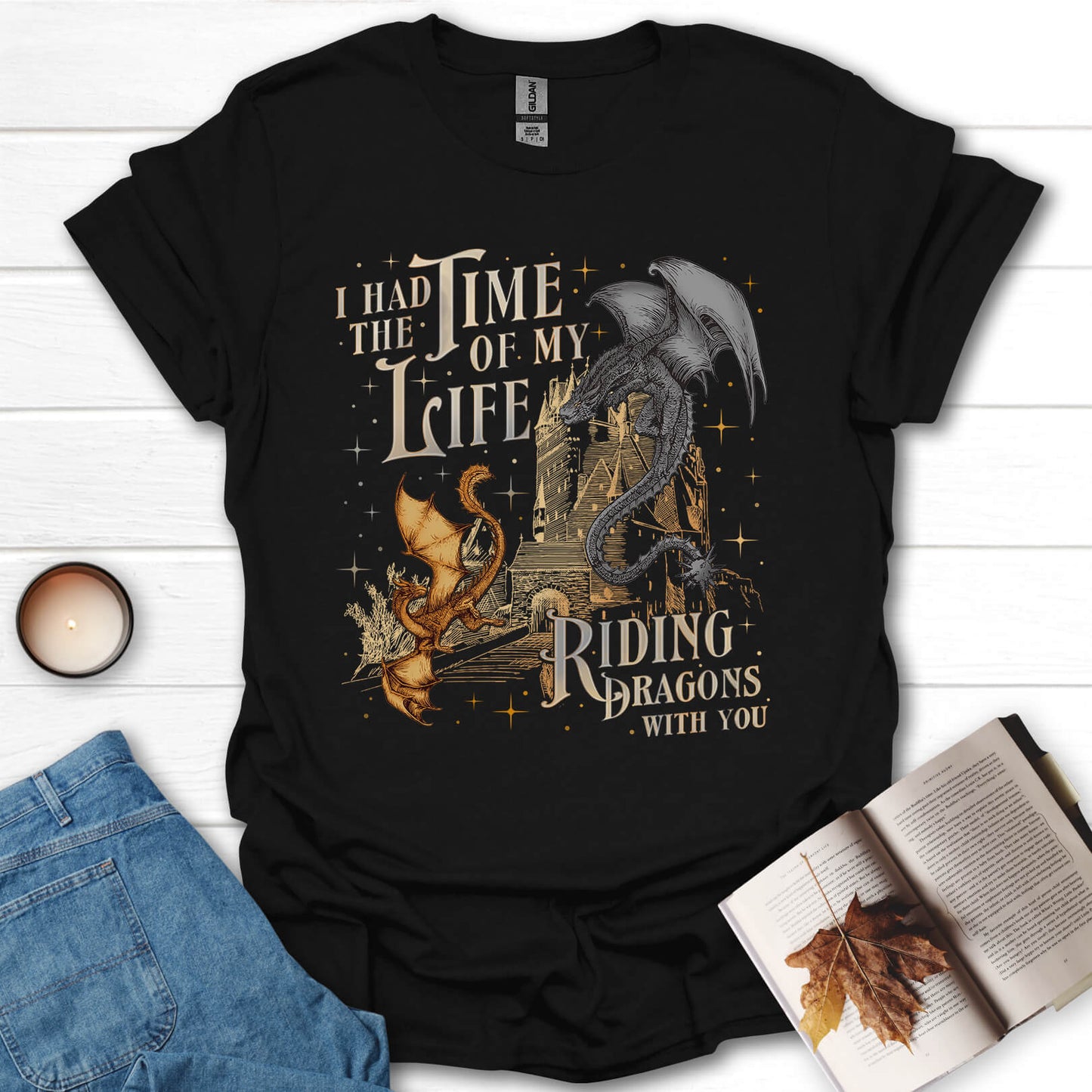 Riding Dragons With You Fantasy Book Lover T-Shirt