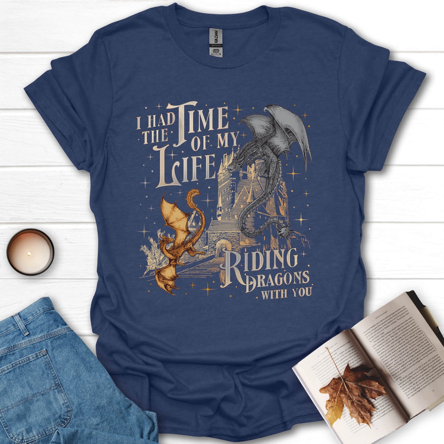 Riding Dragons With You Fantasy Book Lover T-Shirt