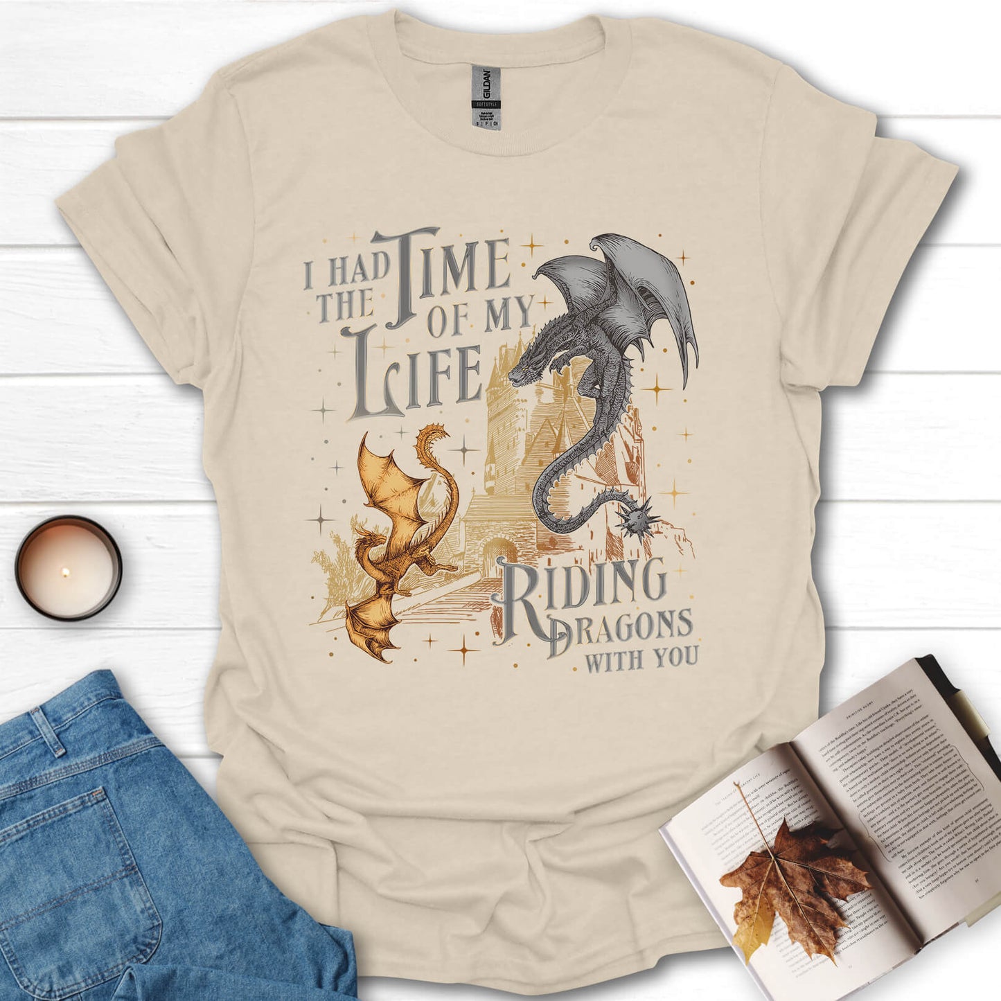 Riding Dragons With You Fantasy Book Lover T-Shirt