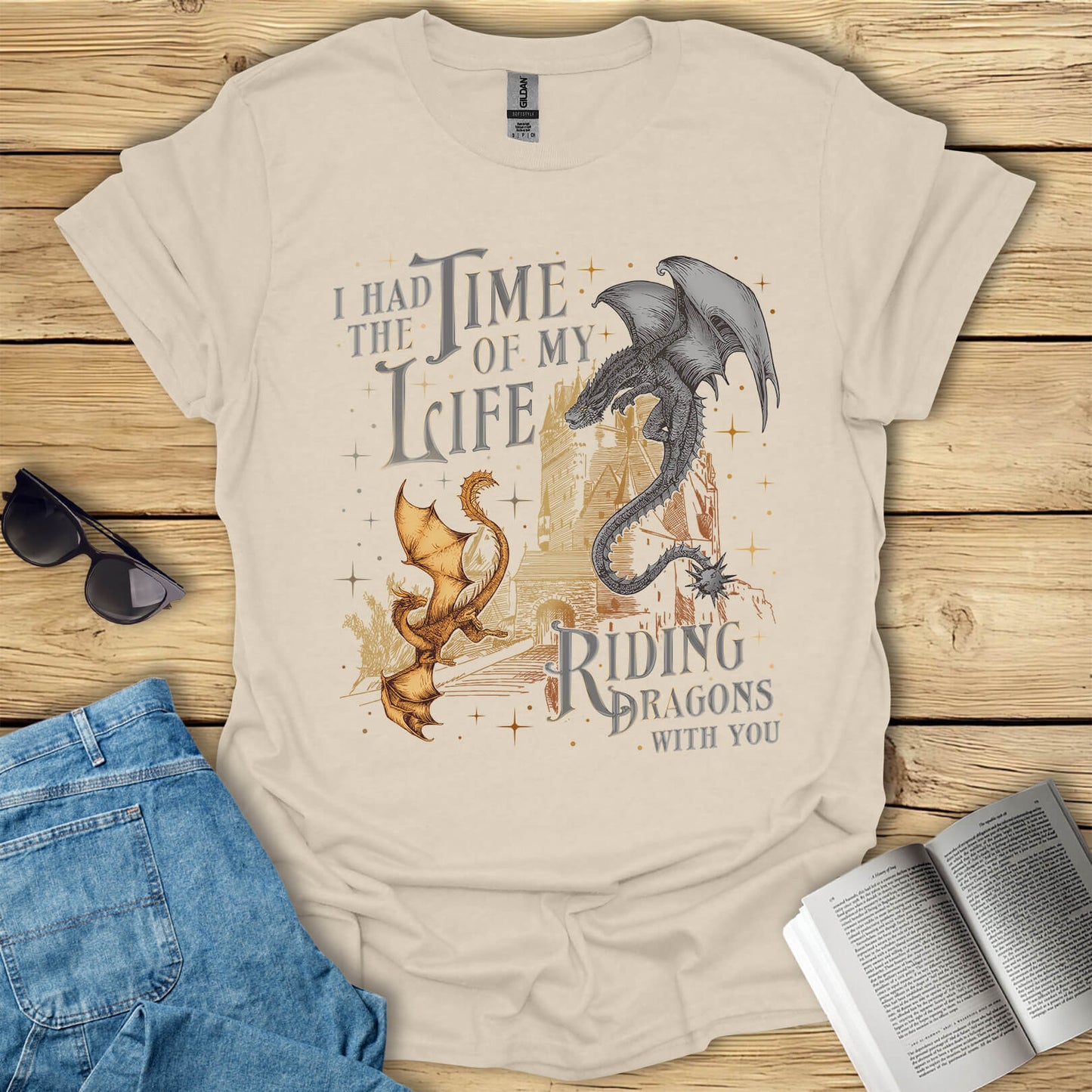 Riding Dragons With You Fantasy Book Lover T-Shirt
