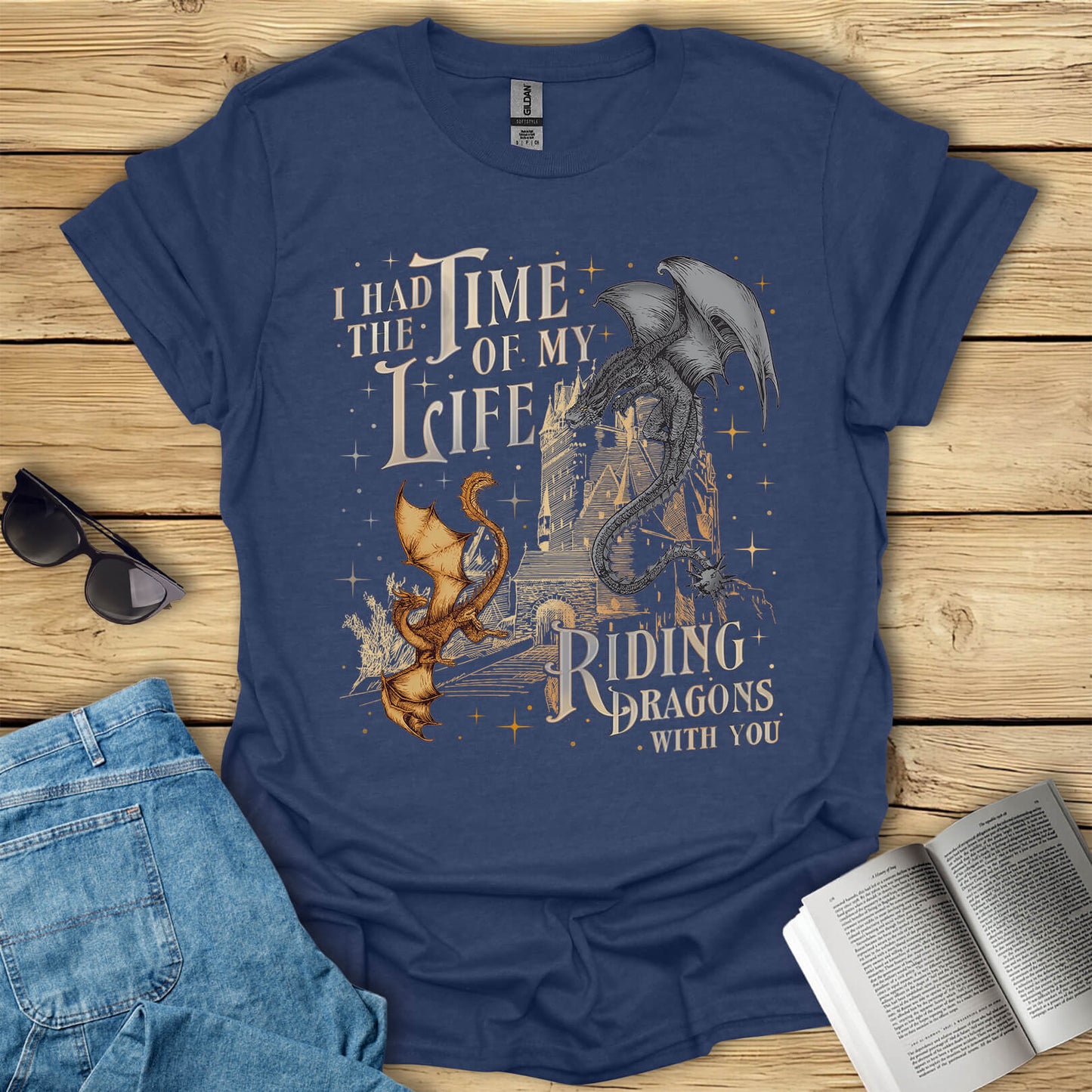 Riding Dragons With You Fantasy Book Lover T-Shirt