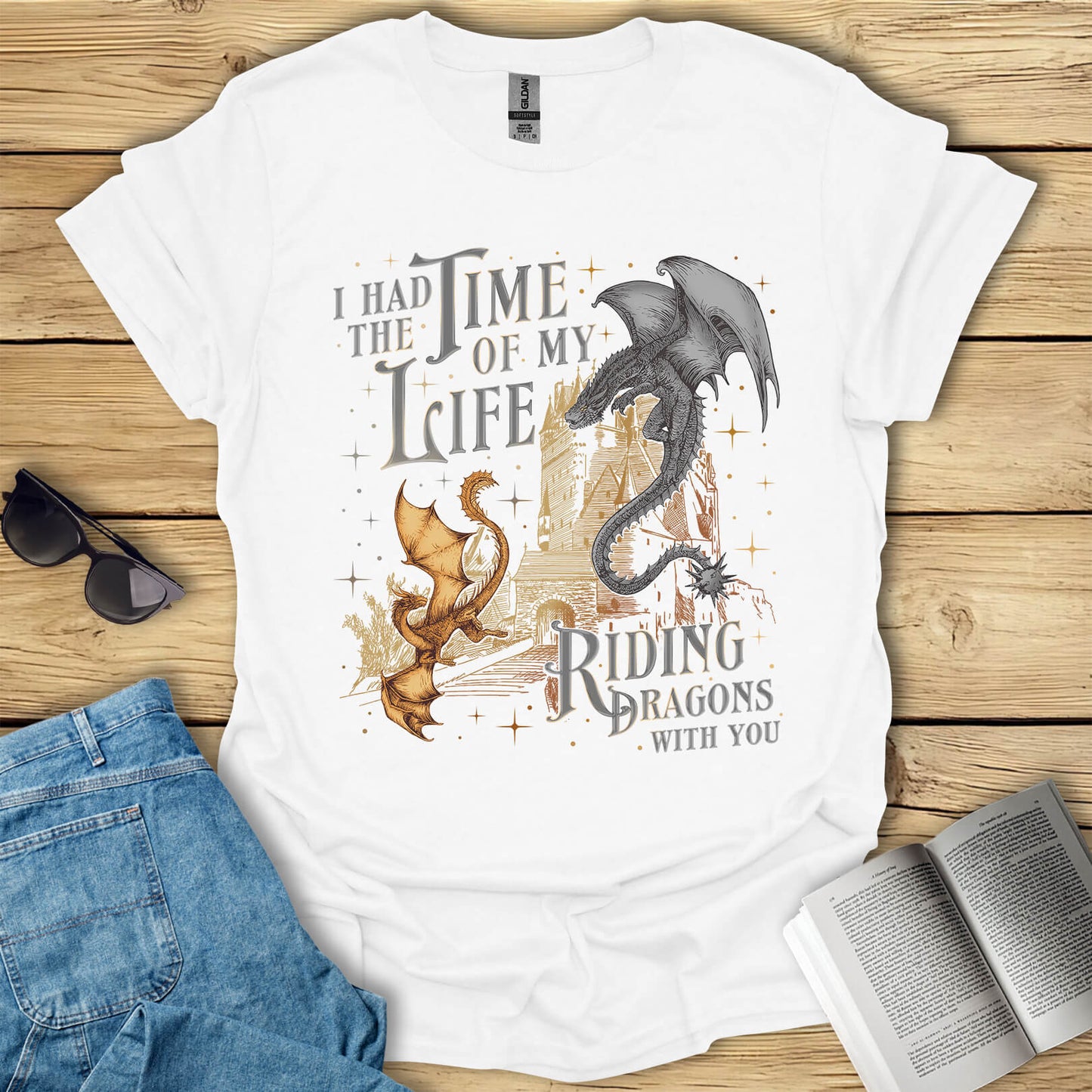 Riding Dragons With You Fantasy Book Lover T-Shirt