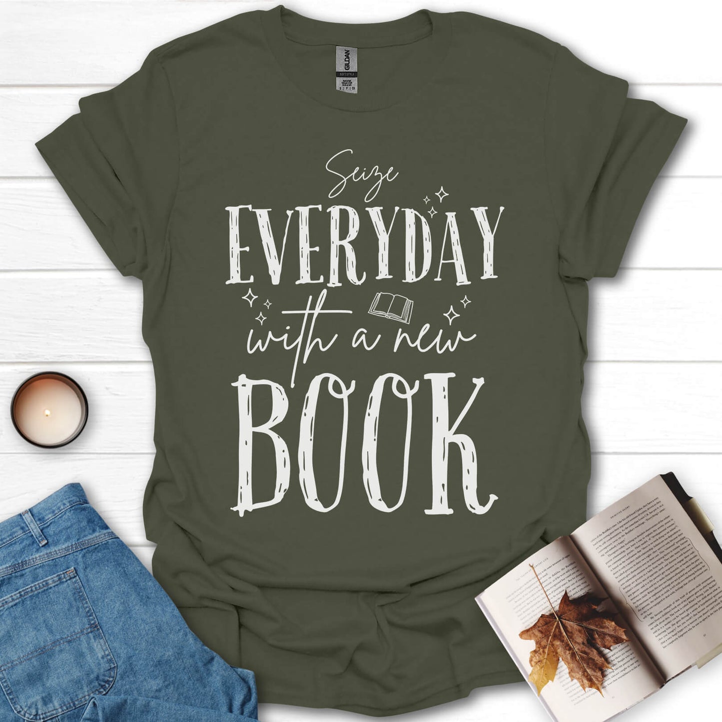Seize Everyday With A New Book T-Shirt