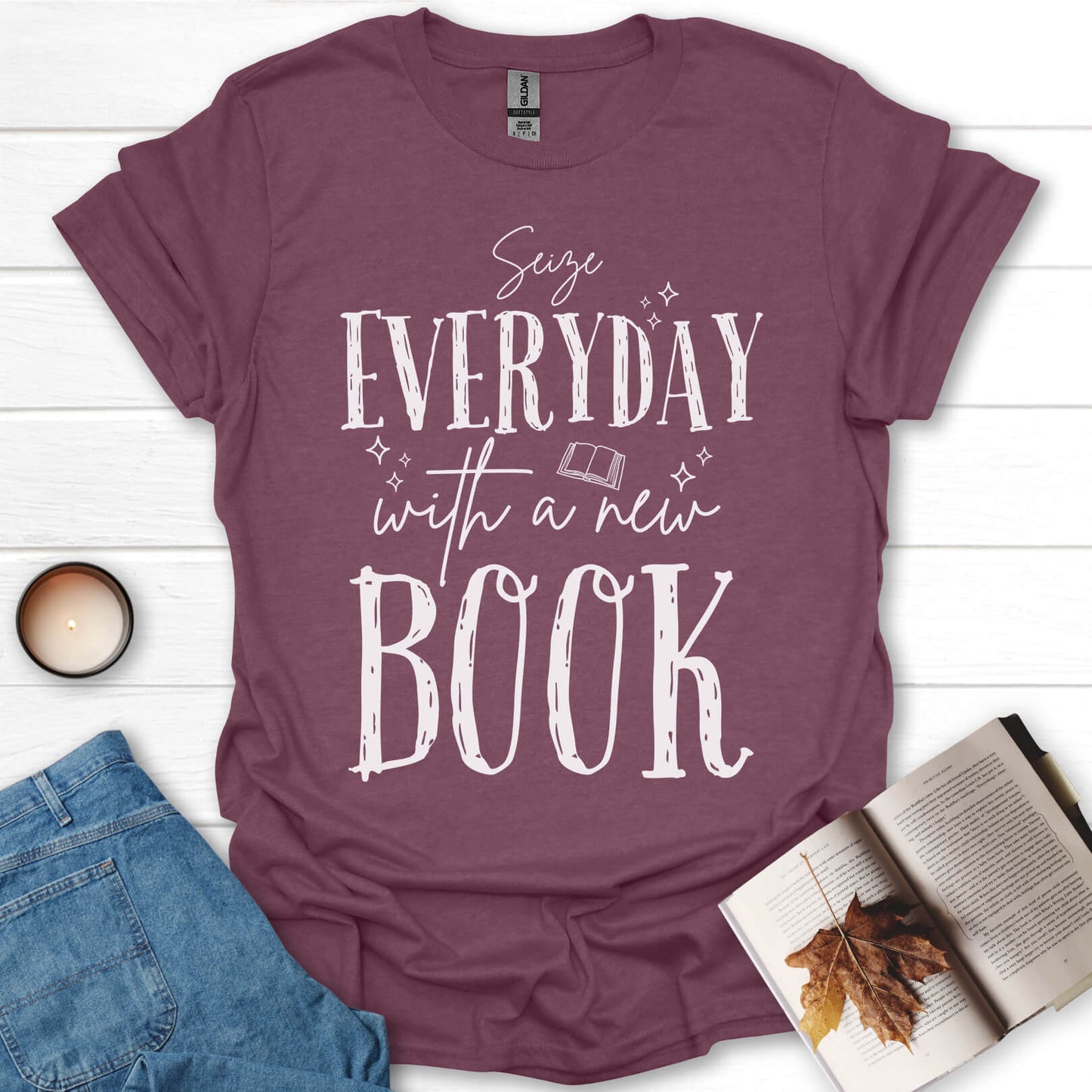 Seize Everyday With A New Book T-Shirt