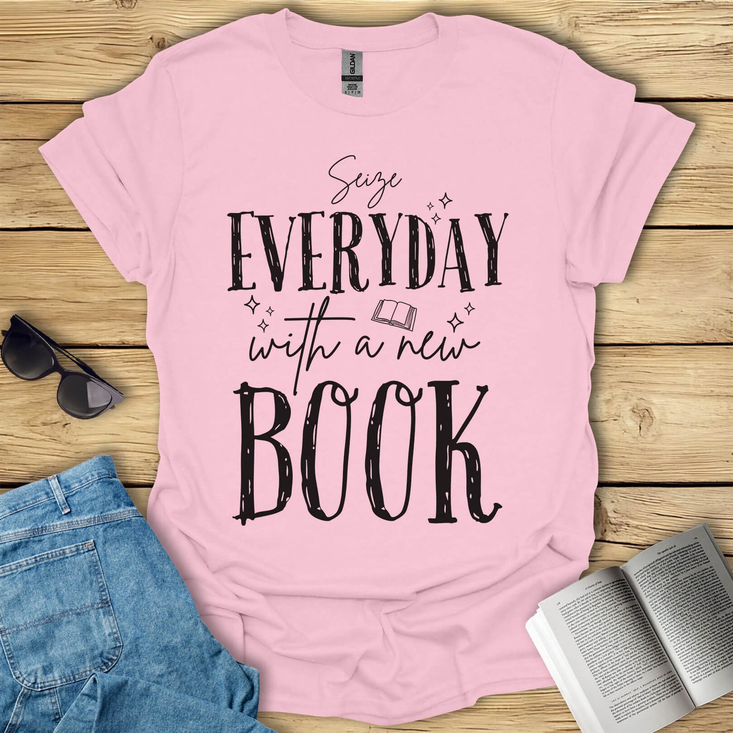 Seize Everyday With A New Book T-Shirt