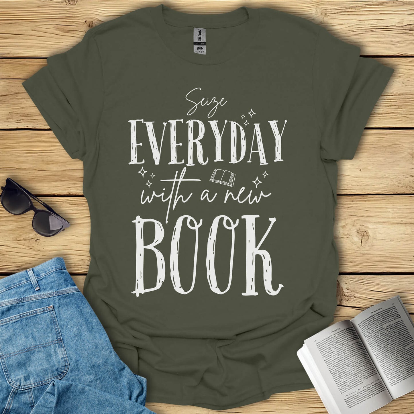 Seize Everyday With A New Book T-Shirt