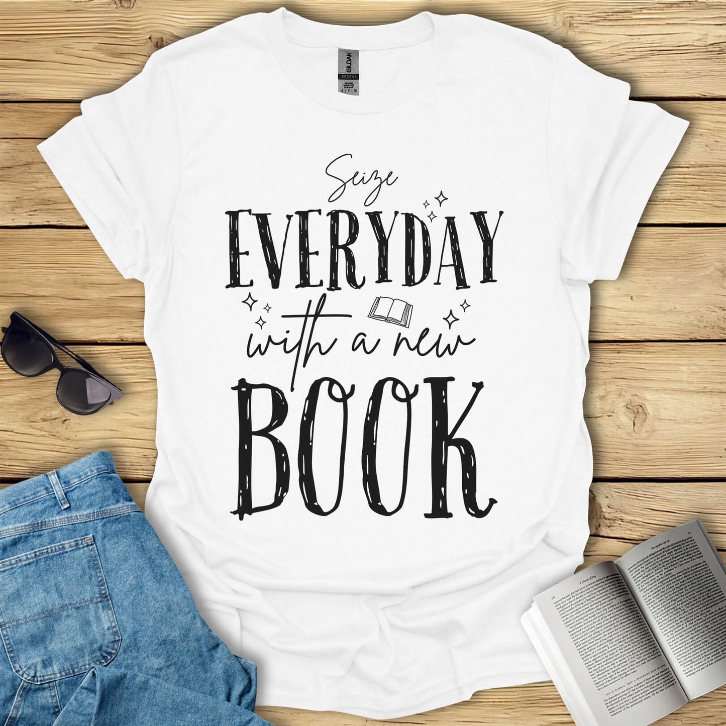 Seize Everyday With A New Book T-Shirt
