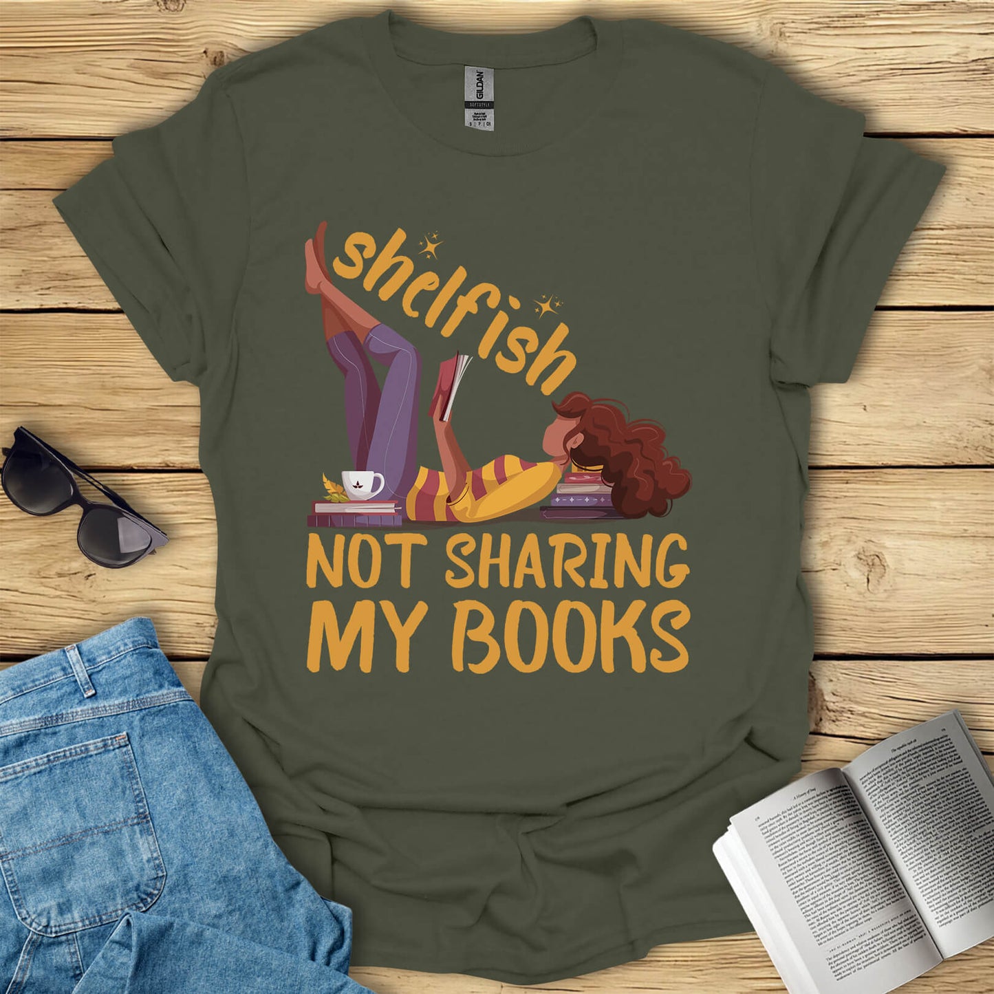 Shelfish Funny Book Lover T-Shirt