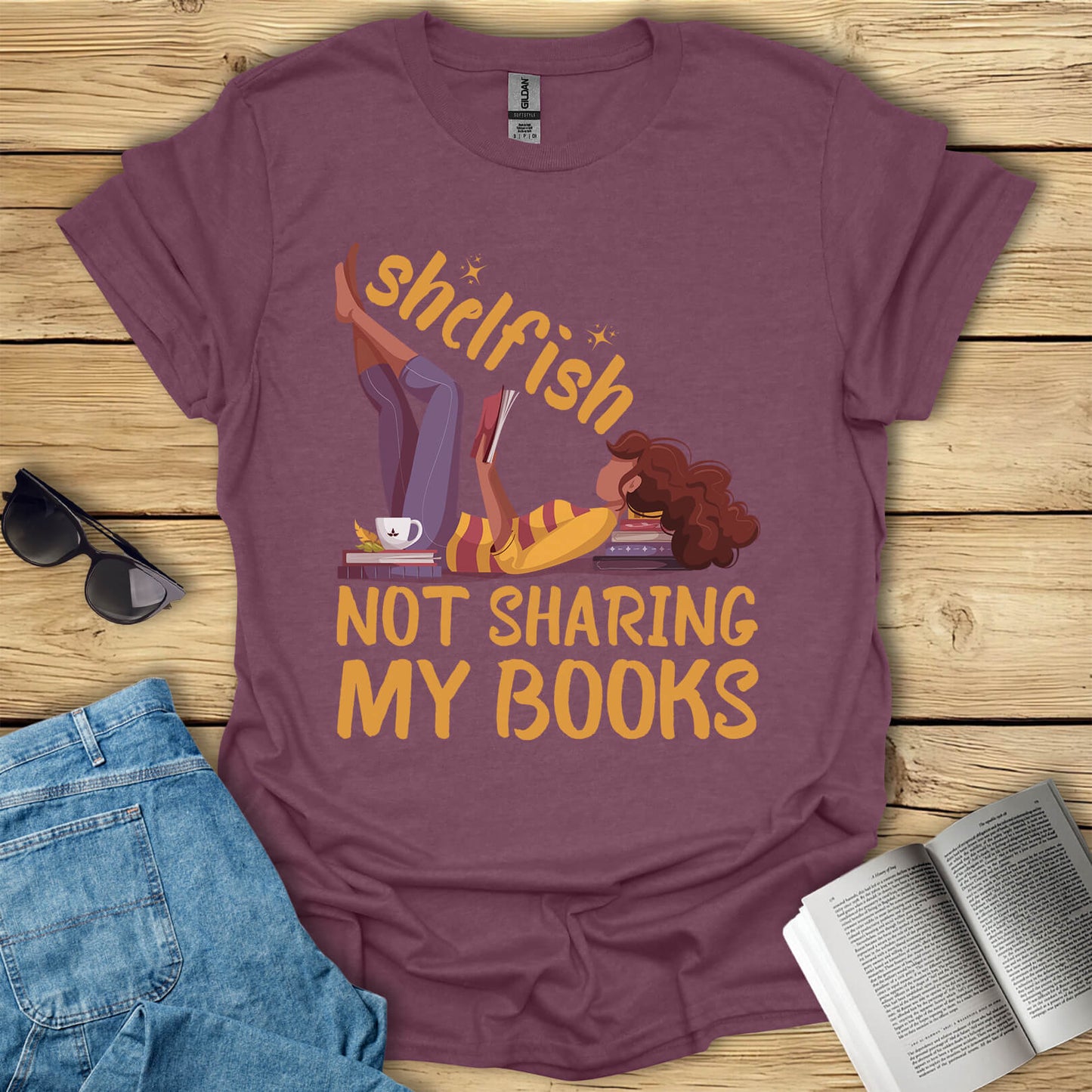 Shelfish Funny Book Lover T-Shirt
