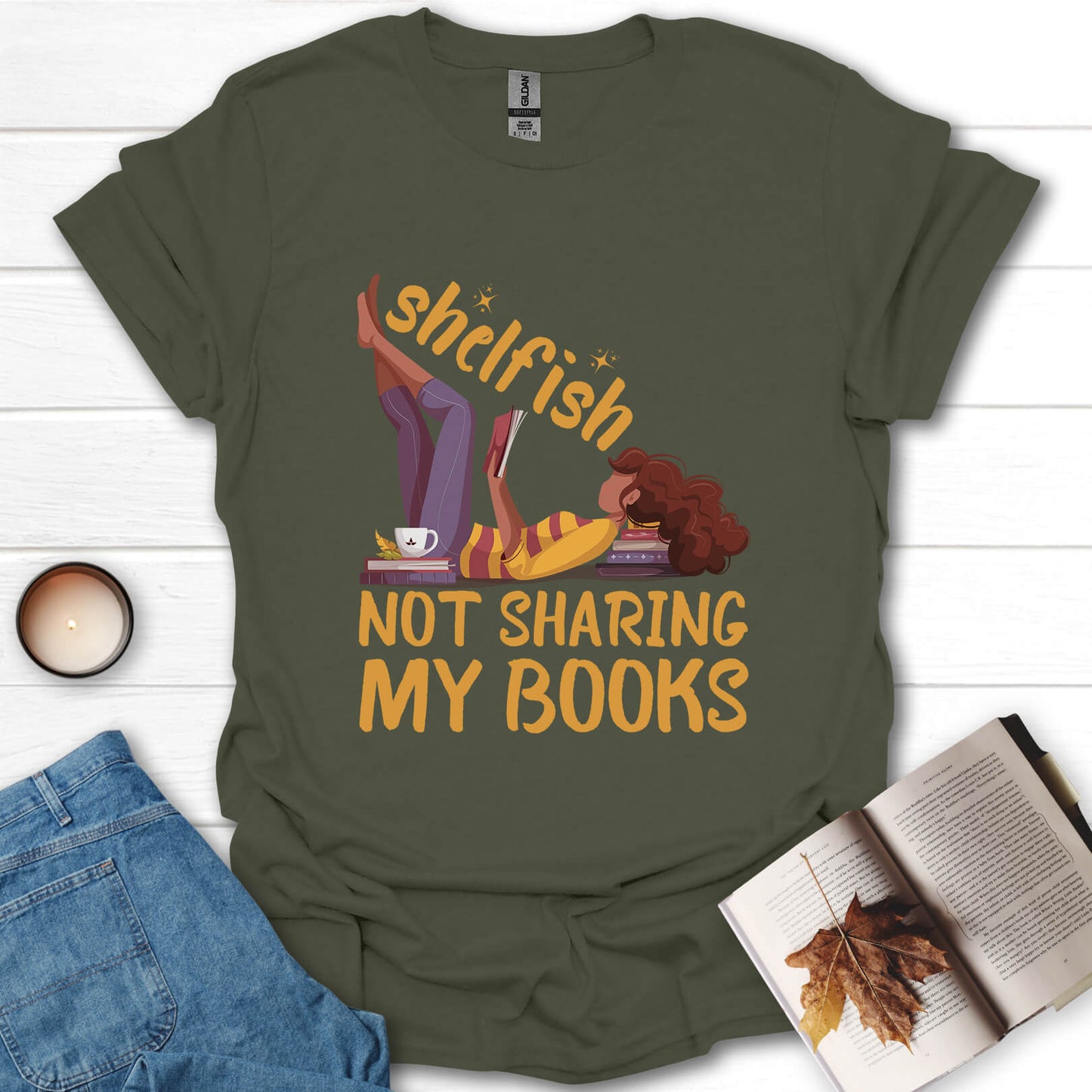 Shelfish Funny Book Lover T-Shirt
