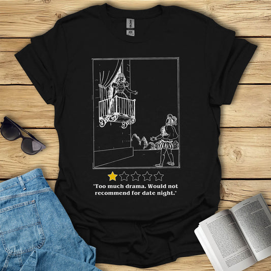 Too Much Drama Romeo and Juliet Funny Book T-Shirt