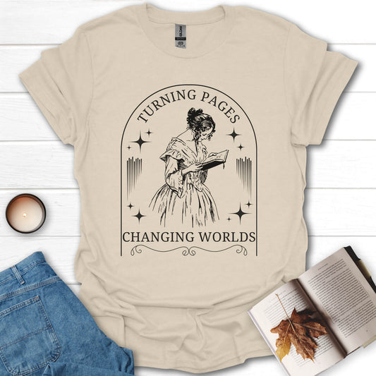 Turning Pages Changing Worlds Book T-Shirt
