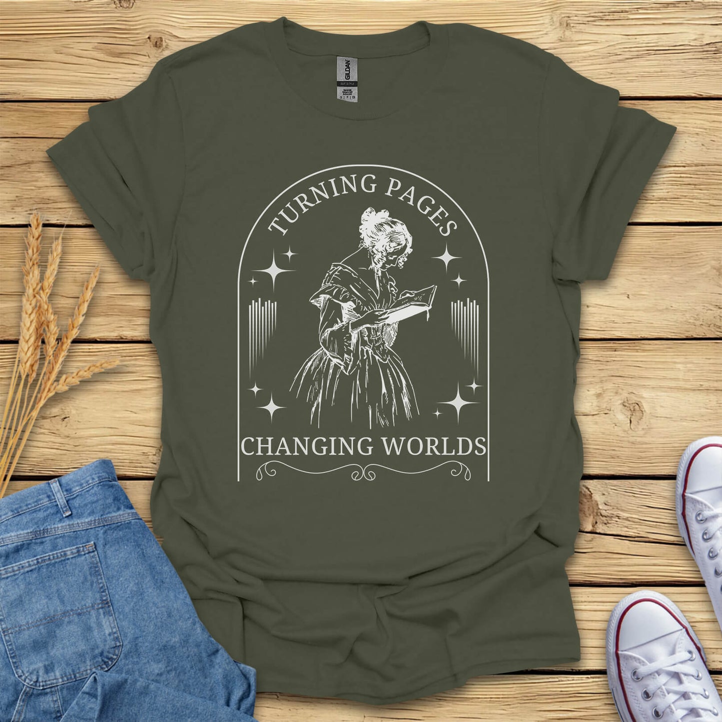 Turning Pages Changing Worlds Book T-Shirt