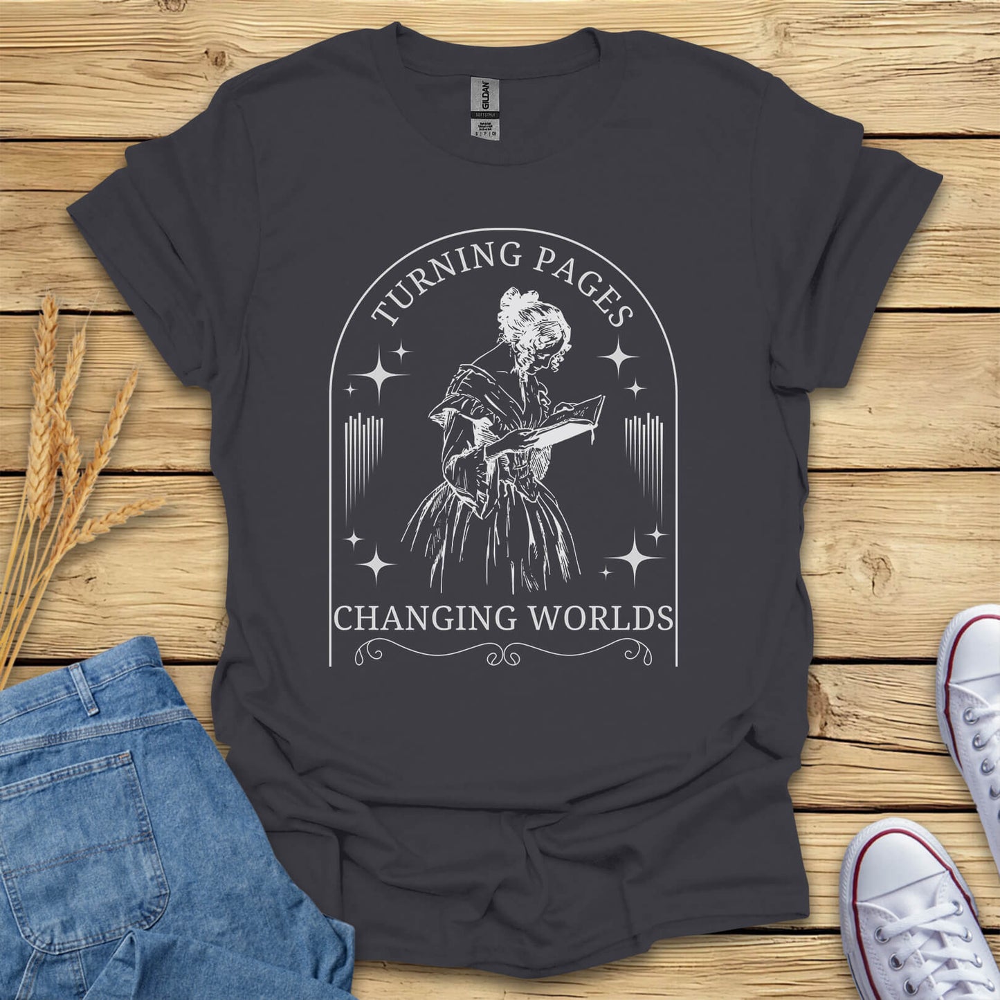 Turning Pages Changing Worlds Book T-Shirt