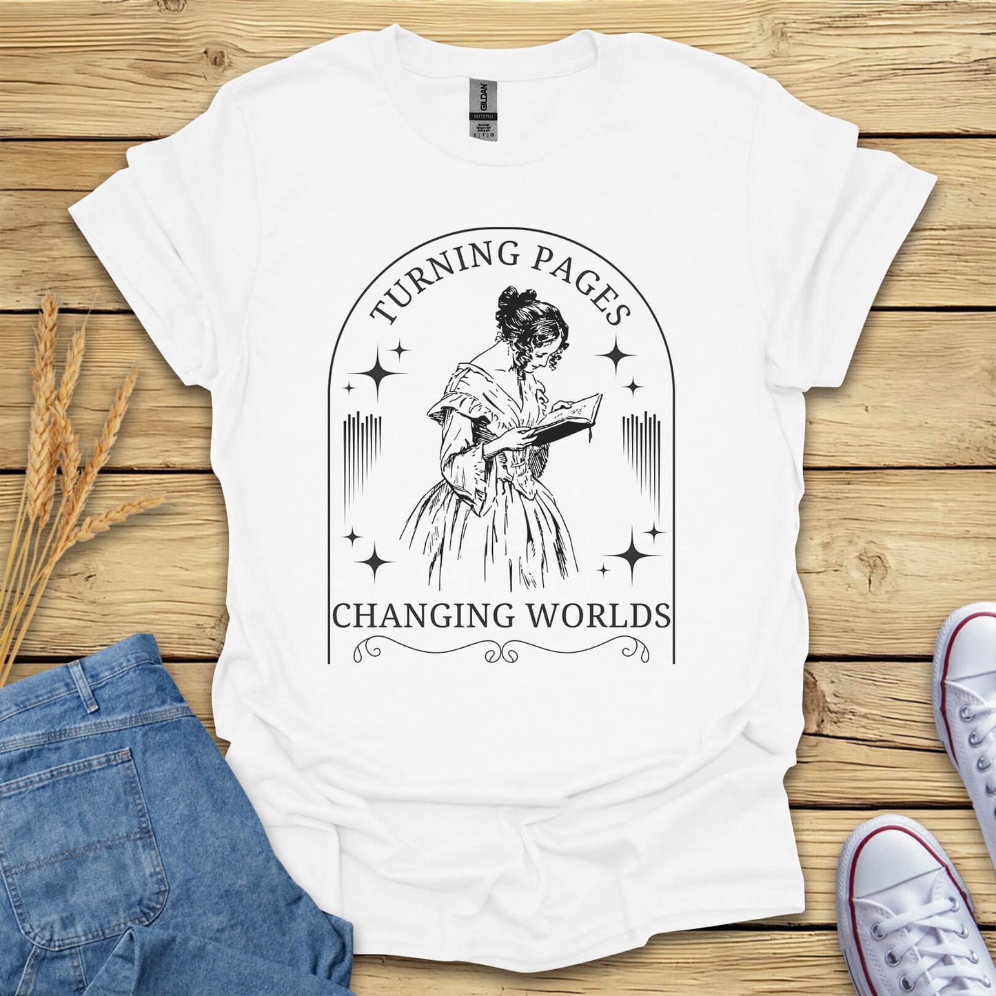 Turning Pages Changing Worlds Book T-Shirt