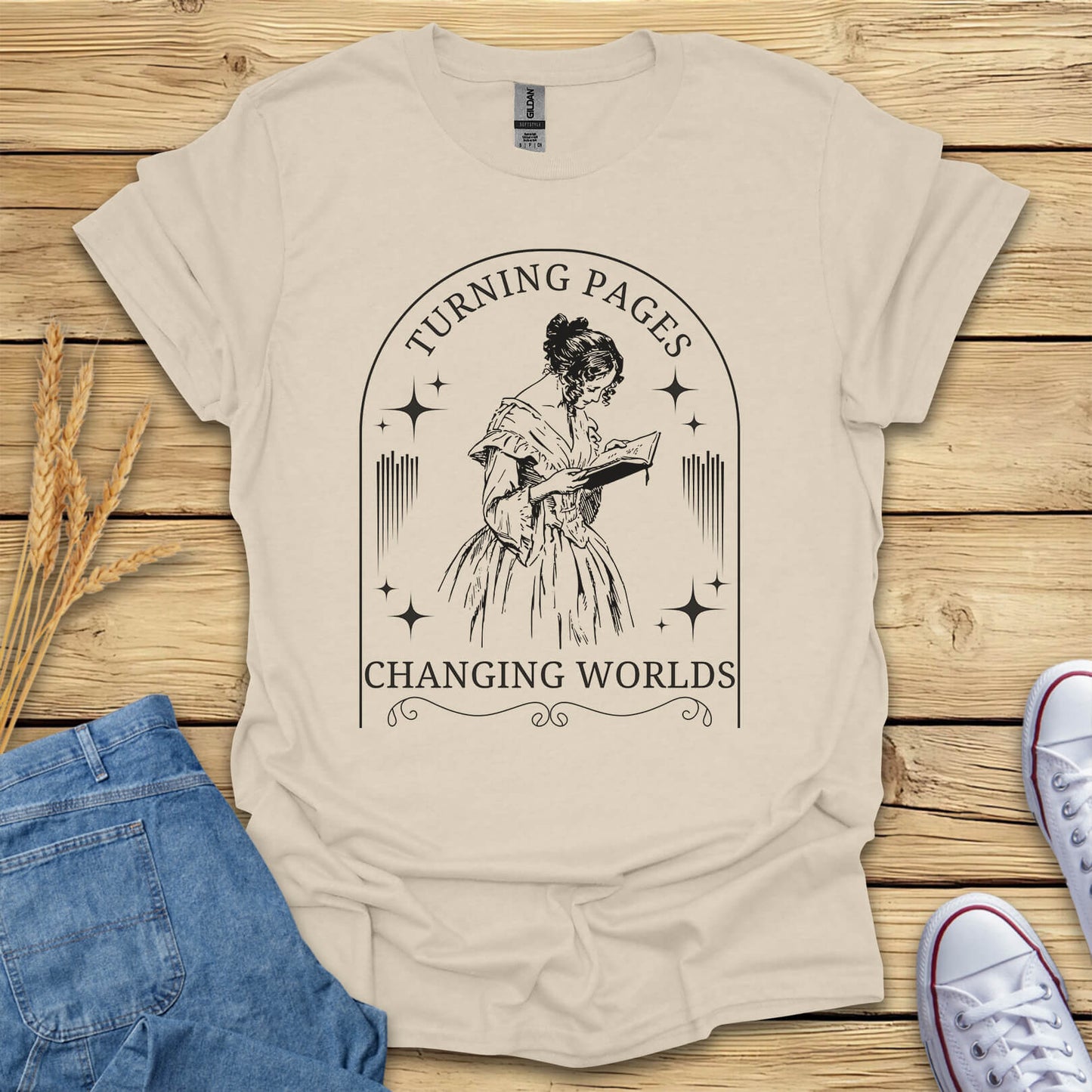 Turning Pages Changing Worlds Book T-Shirt