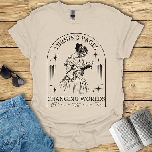 Turning Pages Changing Worlds Book T-Shirt